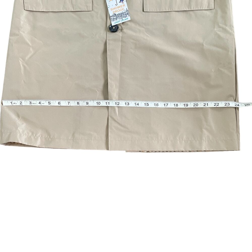 Harry Brown Men's Single Breasted Trench Raincoat Coat in Stone | Size M NEW - Picture 11 of 12